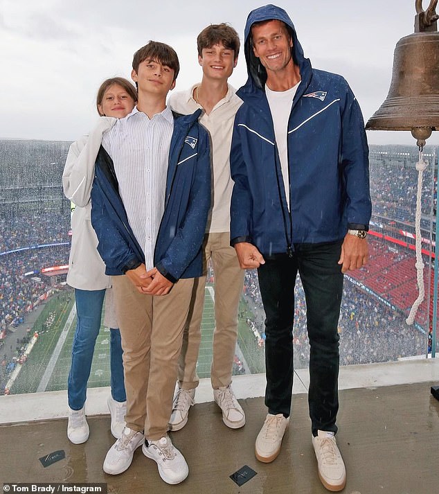 Tom and Gisele share daughter Vivian Lake, 11, and son Benjamin, 14. He also has a son, Jack, 16, with ex-girlfriend Bridget Moynahan;  the three recently photographed
