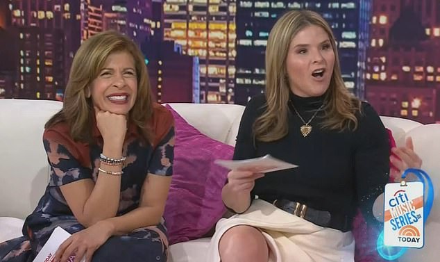 Hoda Kotb laughed nervously when Jenna Bush Hager (right) made an embarrassing faux pas while discussing Mary's discography.