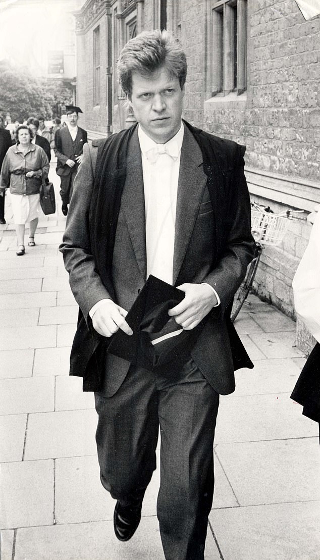 He then studied modern history at Magdalen College, Oxford, but admitted he had devoted too little time to his degree (pictured on the first day of his final exams at Oxford).