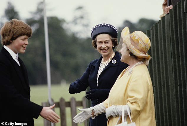 The photo shows Charles meeting the late Queen and Queen Mother at the Eton Boys' Tea Party in 1978.