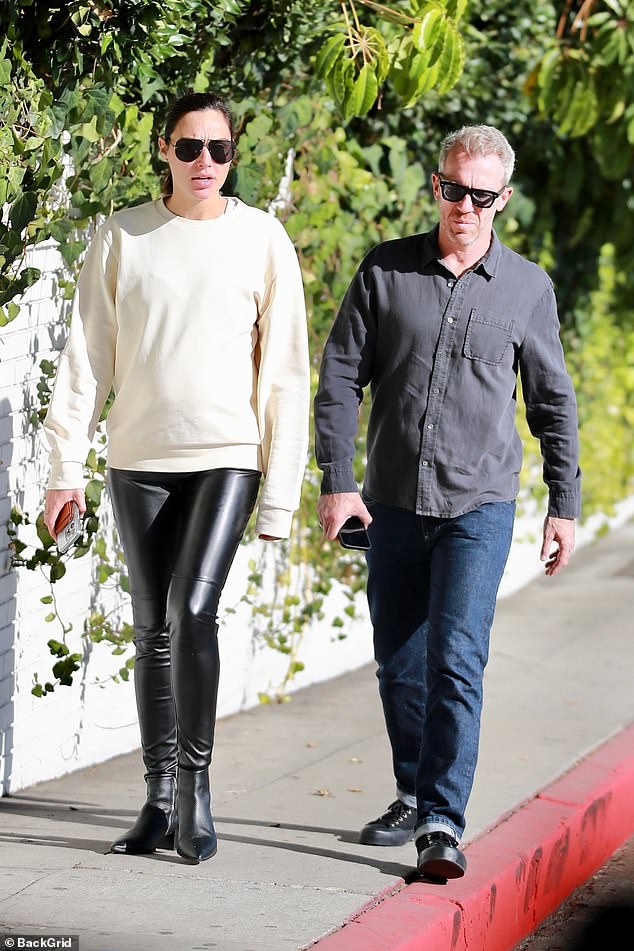 The Wonder Woman star was last seen heading to the Chateau Marmont in Los Angeles with her husband Jaron Varsano in December.  (Both in the photo)