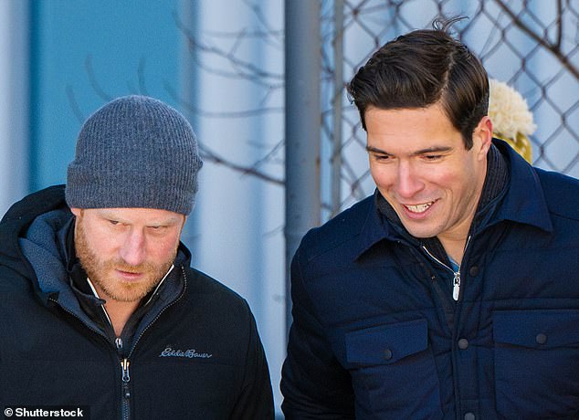 Prince Harry was seen alongside American TV host Will Reeve in Whistler on February 14.