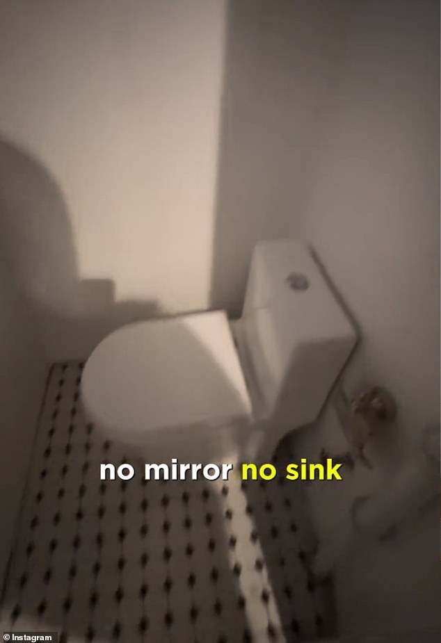 The only other room is a small bathroom that has no light, sink or mirror.