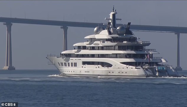 The Amadea was taken out of San Diego Bay via a loop off the coast of La Jolla on a maintenance voyage in January.