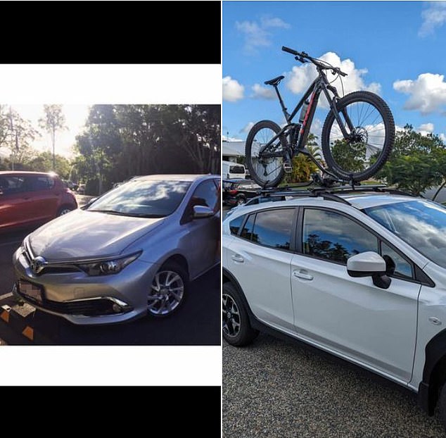 Ashlyn's silver Corolla (left) and Harry's Subaru XV (right) were stolen from their driveway shortly after 3am on Sunday.