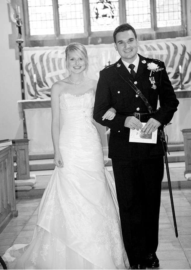 Lieutenant Colonel Tom White and his wife Stephanie on their wedding day a decade ago
