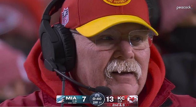 Chiefs coach Andy Reid went viral when his mustache appeared to freeze during the game.