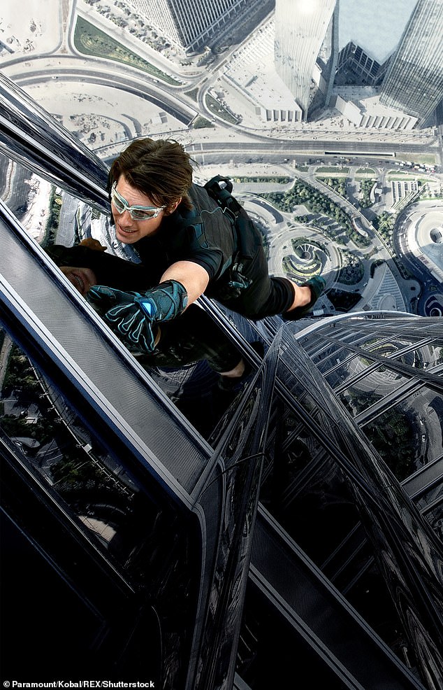 Throughout his more than 40-year career in Hollywood, Cruise has earned a daredevil reputation for performing some of the most dangerous stunts in film history; seen in 2011 on the set of Mission: Impossible – Ghost Protocol