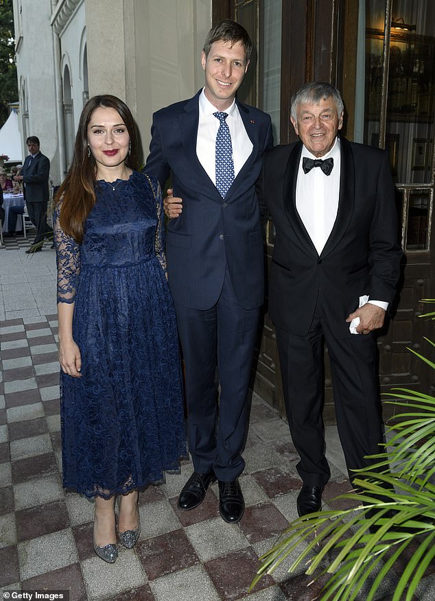 Princess Elia, Prince Leka and Crown Prince Nicholas of Montenegro photographed at the 80th birthday of King Simeon of Bulgaria in 2017
