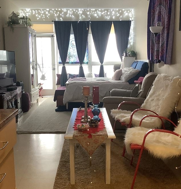 This image shows your social housing property where you live. In this picture he was decorated for Christmas. He said this year he did not decorate for the festive period.