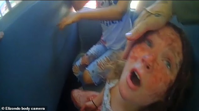 Heartbreaking footage shows distraught Uvalde students with blood-soaked hair and clothing fleeing Robb Elementary School on the school bus as a girl tearfully tells police how she tried not to cry while calling 911 to report a shooting massive.
