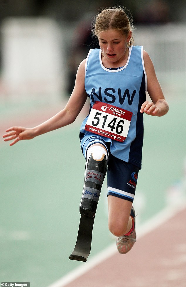 Walsh started athletics when he was in primary school and it soon became the focus of his life (pictured at the Youth Paralympic Games in 2009).