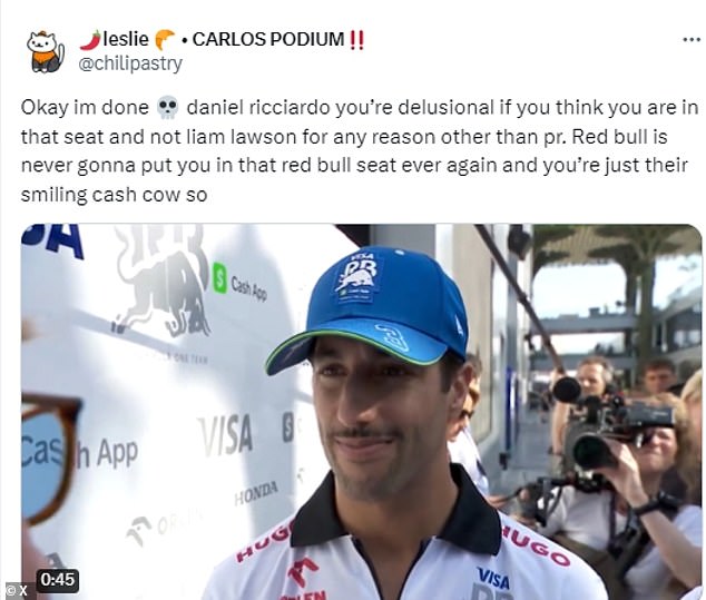 1709870993 277 Daniel Ricciardo criticized as sexist after speaking out about Red