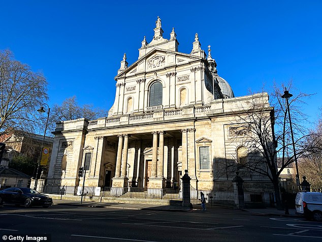 A convicted pedophile is believed to be the man who organized the funeral at the London Oratory church in South Kensington (pictured)