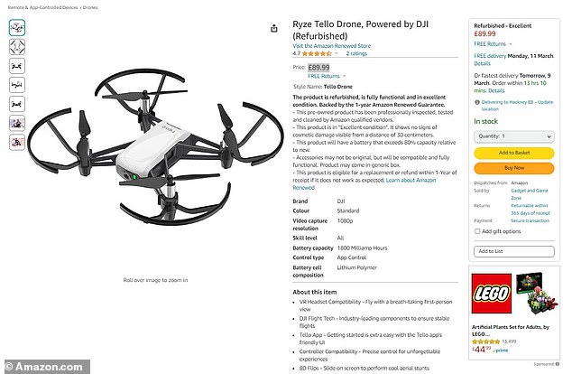 The drone used by Wenus in this demonstration is extremely cheap and easy to obtain, as it is available on Amazon for just $115 (£89.99).