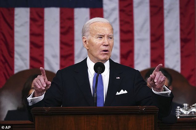President Joe Biden delivers the State of the Union address to a joint session of Congress on Capitol Hill, March 7, 2024, in Washington.