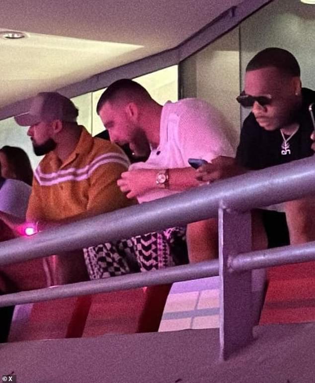 Photos widely shared on social media claimed to show NFL tight end Travis watching the long-awaited concert from a suite, surrounded by his entourage.