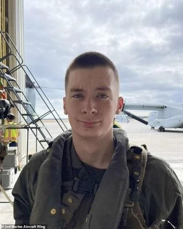 Marine Evan Strickland died at age 19 in an Osprey accident in June 2022, when the MV-22 he was on crashed in the California desert during a training flight.