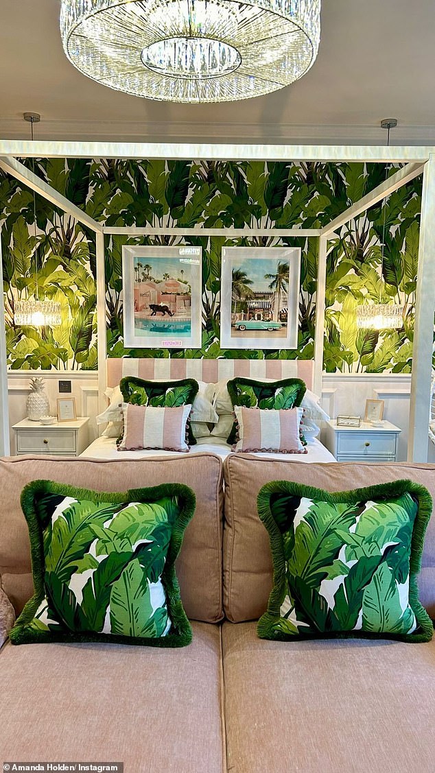 In January, Amanda also revealed that her youngest daughter Hollie's room had received an incredible makeover 'inspired by the Beverly Hills hotel'.
