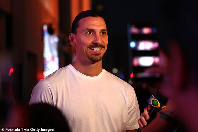 Zlatan Ibrahimovic answered reporters' questions as he opted for a night of F1 action.