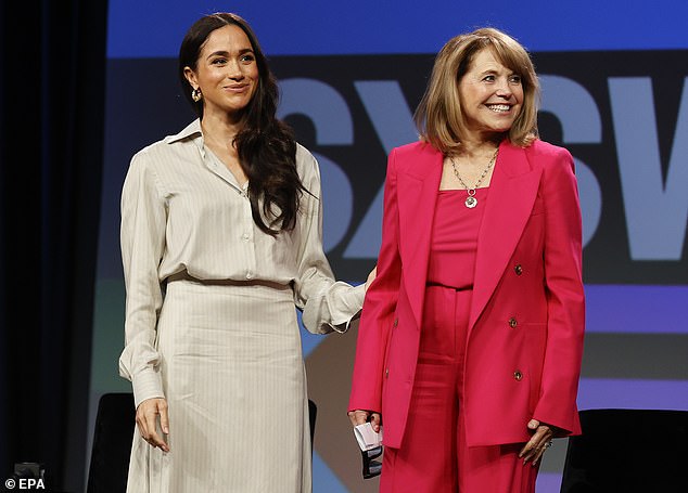 Meghan and American journalist Katie Couric attended a panel at the South By Southwest Festival (SXSW)