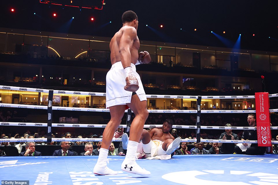 The British star sent Ngannou to the canvas three times, within three rounds, during the heavyweight clash.
