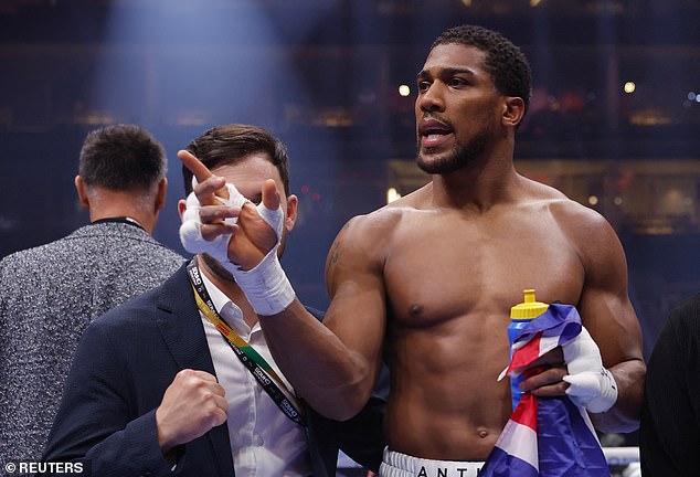 Joshua scored a brutal knockout victory against Francis Ngannou in Saudi Arabia on Saturday night.