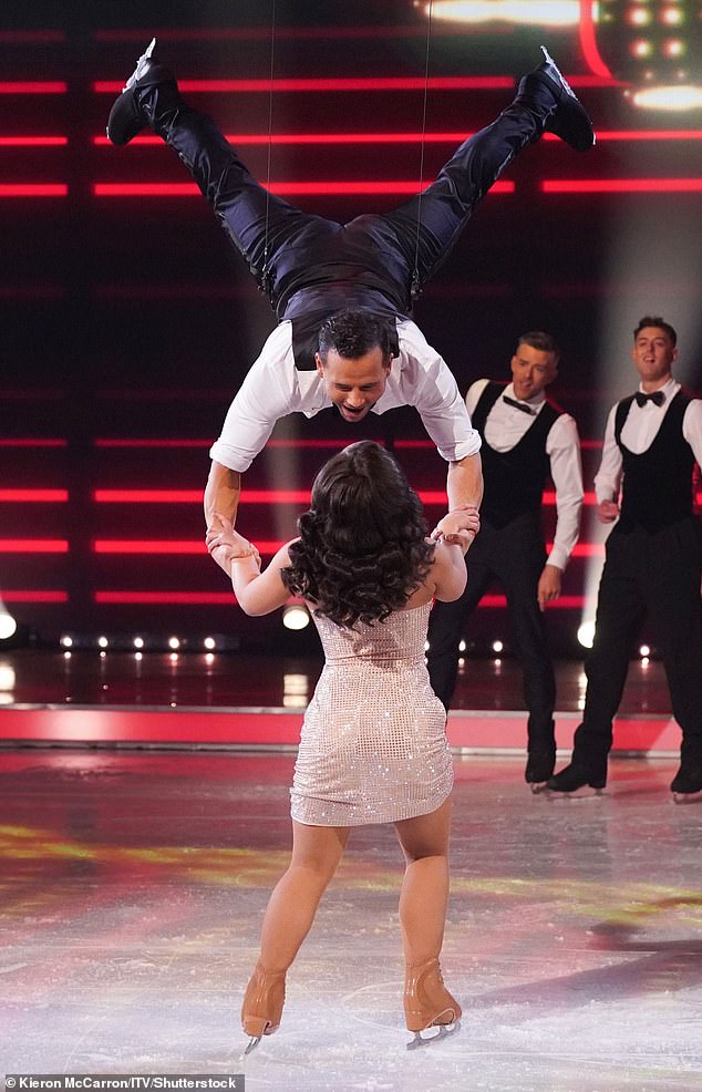 Ryan, who admitted he hopes to be home with his family once the show ends, looked dapper in a shirt and bow for his big band-themed routine with partner Amani Fancy.