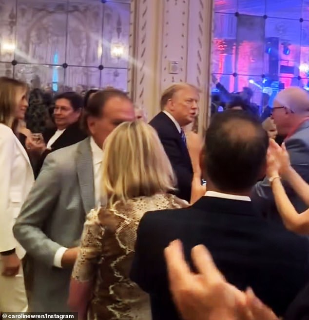 Trump supporters seemed happy to see the couple enter together.