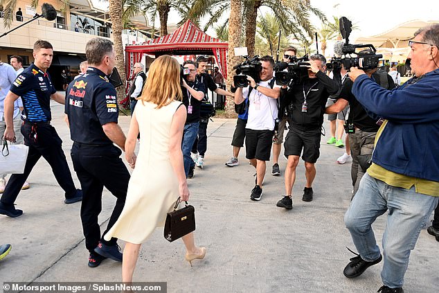 The camera crew was filming just as Geri landed and the news agent
