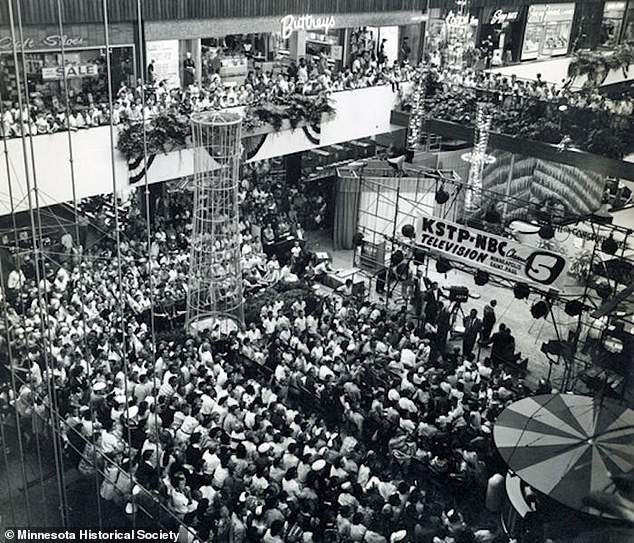 In 1957, more than 20,000 people flooded the mall in five days to watch a live game show hosted by Bob Barker.