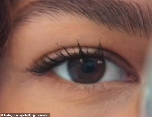 The clip, edited from a video on Challengers' Instagram account, began with a close-up of Zendaya's eye.
