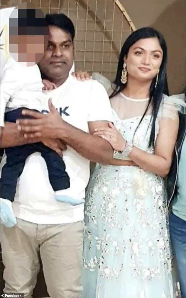 Her husband Ashok Raj Varikuppala (pictured left) has reportedly flown to India in recent days but is in contact with the authorities.
