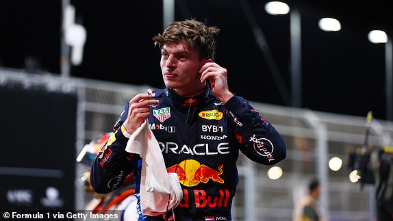 JEDDAH, SAUDI ARABIA - MARCH 8: Pole position qualifier Max Verstappen of the Netherlands and Oracle Red Bull Racing celebrate in parc ferme during qualifying ahead of the Saudi F1 Grand Prix at the Jeddah Corniche Circuit on March 8 March 2024 in Jeddah, Saudi Arabia.  (Photo by Bryn Lennon – Formula 1/Formula 1 via Getty Images)