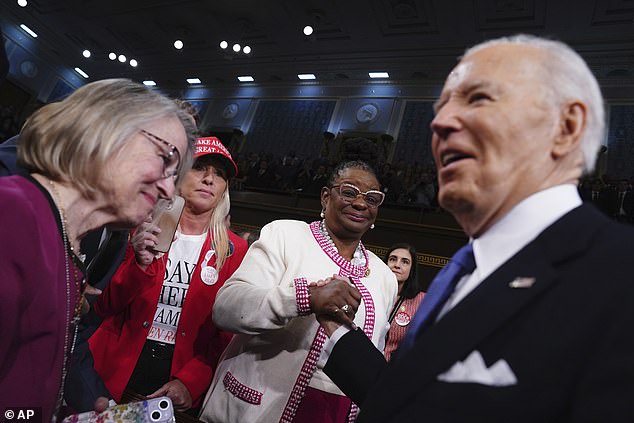 On the right side of the aisle, lively Republican satirist Marjorie Taylor Greene was wearing a Trump 2024 hat and looking like a washed-up rodeo clown who had attacked the melon too many megaphones.