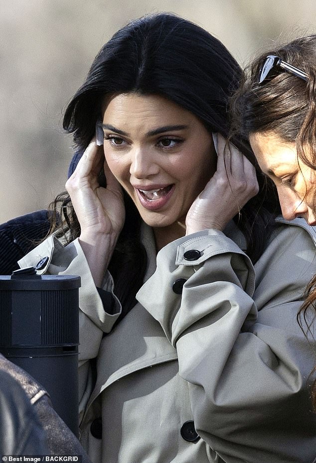 Kendall has been filming with L'Oréal for the past few days, and the last scenes she worked on took place in a hotel.