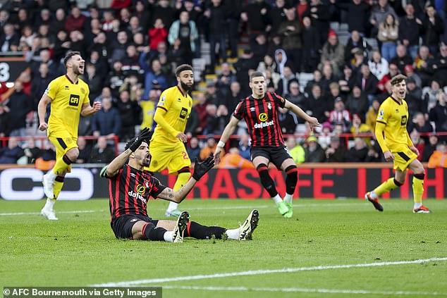Bournemouth's top scorer Dominic Solanke wasted an early penalty and missed the chance to put them ahead.