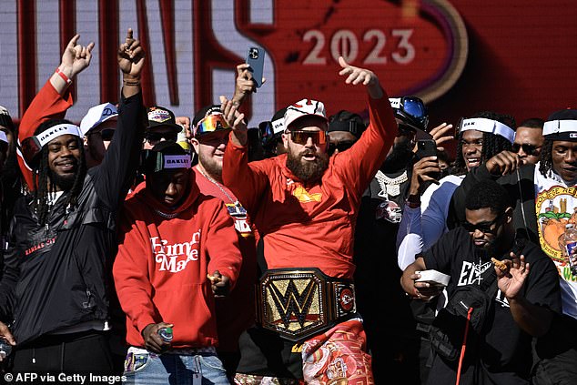 He also appeared to be very drunk at the Kansas City Super Bowl parade the following week.