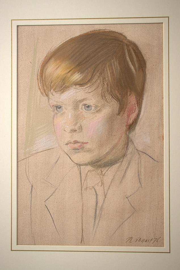 Charcoal drawing of the eleven-year-old count by Robert Tollast