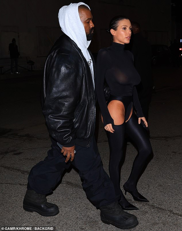A thong allowed Bianca to stay within the law as she strutted in front of Kanye with her pert derriere on display.