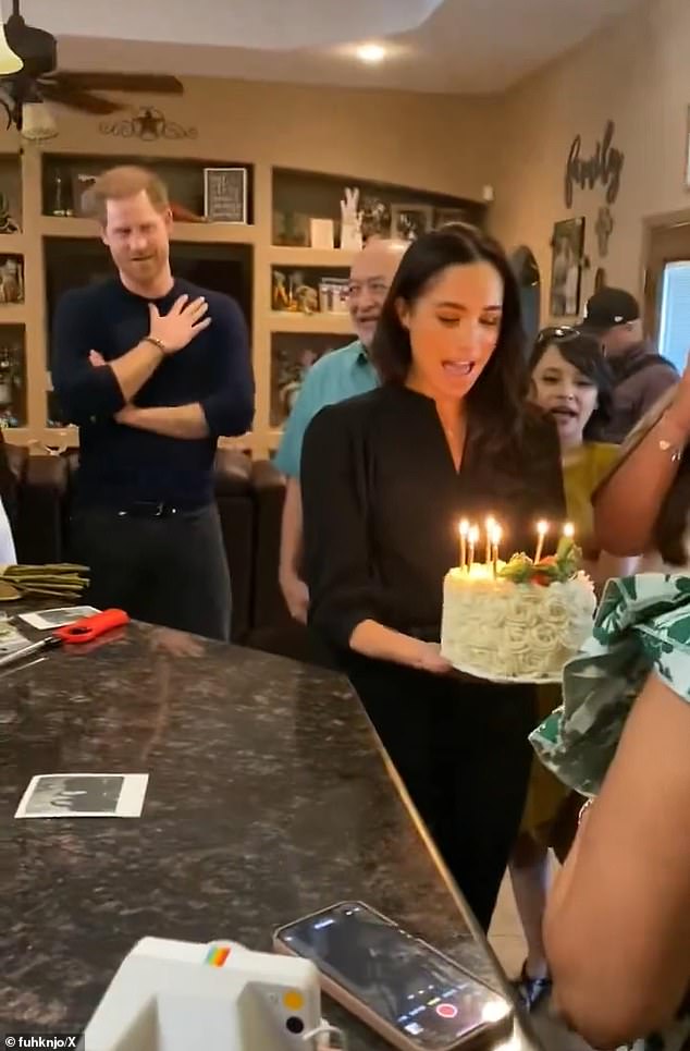 The whole family sang Happy Birthday and even Price Harry seemed excited.