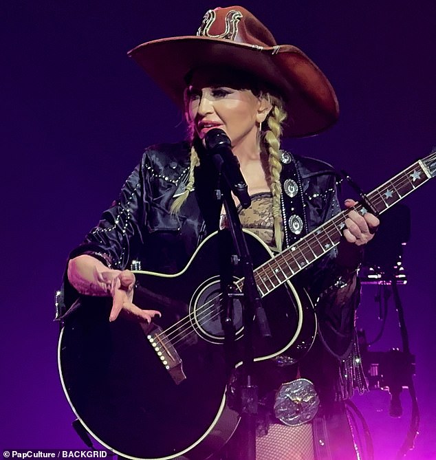 The moment was captured and shared millions of times across various social media platforms, with users criticizing the celebrity for her comments. Pictured: Madonna in Los Angeles on March 8