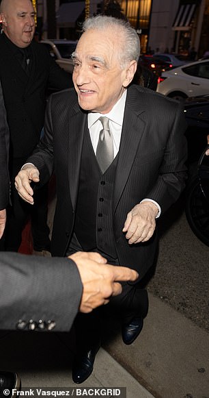 Martin Scorsese led the stars at Giorgio Armani's pre-Oscars party in Los Angeles on Saturday
