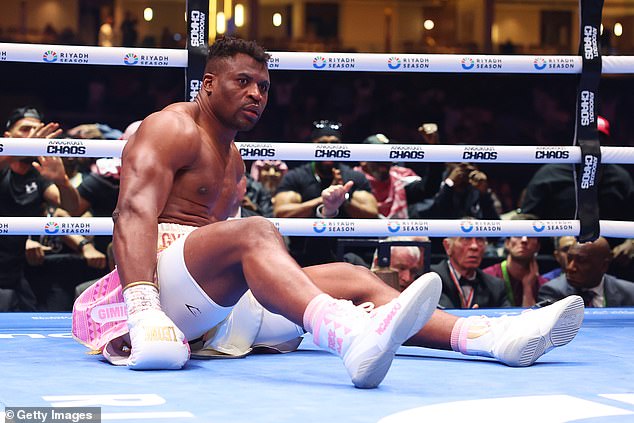 Ngannou was knocked to the canvas three times in two rounds before the fight ended.
