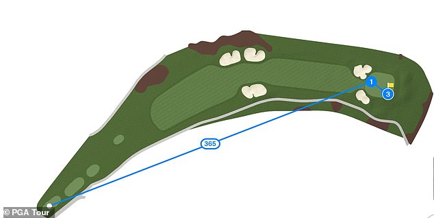 McIlroy's shot plotter diagram shows how he cut the dogleg corner from left to right on the 10th hole.
