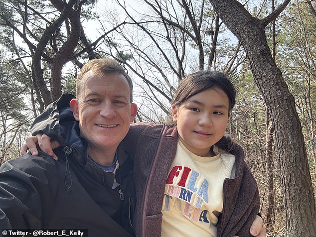 He also posted a photo of him and his daughter Marion while they were hiking in the hills of South Korea.