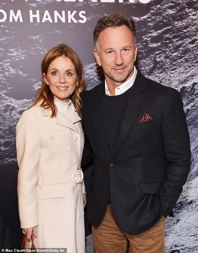 Ginger Spice and Horner are pictured at the world premiere of 'The Moonwalkers' last December