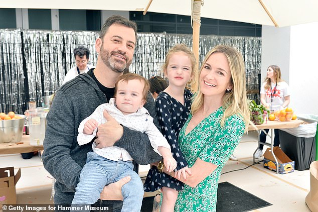 Jimmy Kimmel has been married to Molly McNearney since 2013. The couple welcomed daughter Jane in July 2014 and son William in 2017 (pictured in 2018)