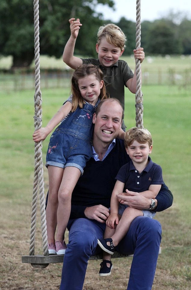 Another of the photos taken of the princess (then duchess) showed her husband Prince William and their three children