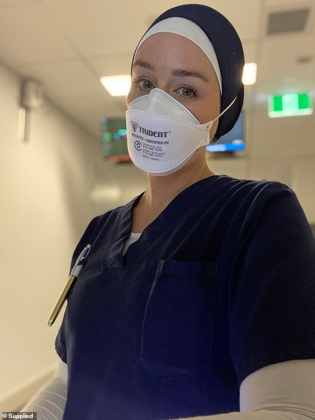 A qualified nurse in 2017, Ms Halvorsen was on the frontline of the Covid outbreak, serving in the neurology and trauma department at Sydney's Westmead Hospital